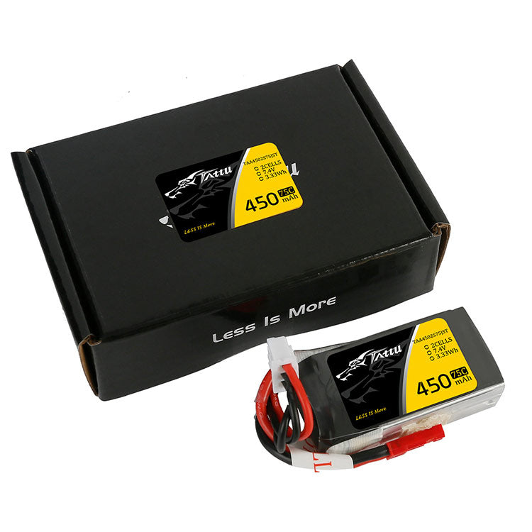 Tattu 14.8V 75C 4S1P 450mAh Lipo Battery Pack With XT30 Plug Tattu 14.8V 75C 4S1P 450mAh Lipo Battery Pack With XT30 Plug